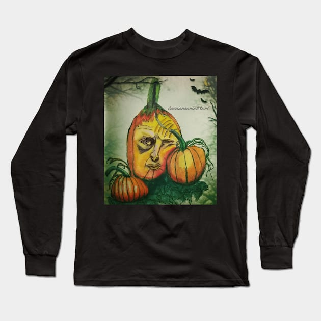 Pumpkin Long Sleeve T-Shirt by teenamarie23art